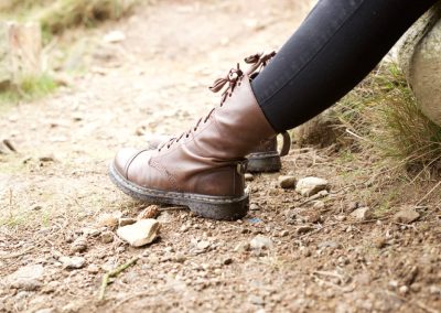 Climbing Slieve Donard, wearing docs