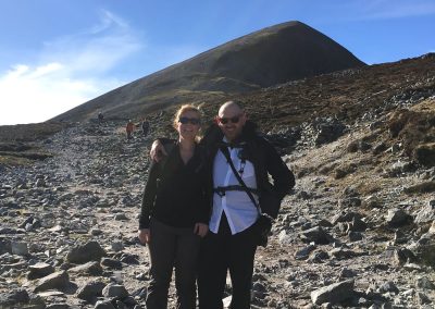 Climbing Croagh Patrick, Tina & Alan at the base of the mountain