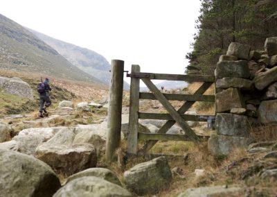 Climbing Slieve Donard, gate on climb to Slieve Donard